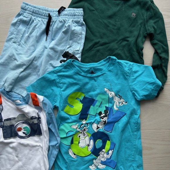 Set of 5 Lot Boy's  Pants Tops Shorts Various Size 5 - Picture 2 of 3